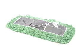 Electrastat untreated green nylon dust mop with 36'' cut strand attachments