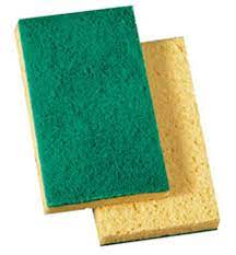 Medium duty scrubbing sponge, Size: 6.1in x 3.6in x 0.7in yellow/green