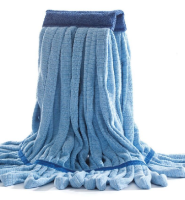 Wet mop blue microfibre tube wide band, attached 350 g